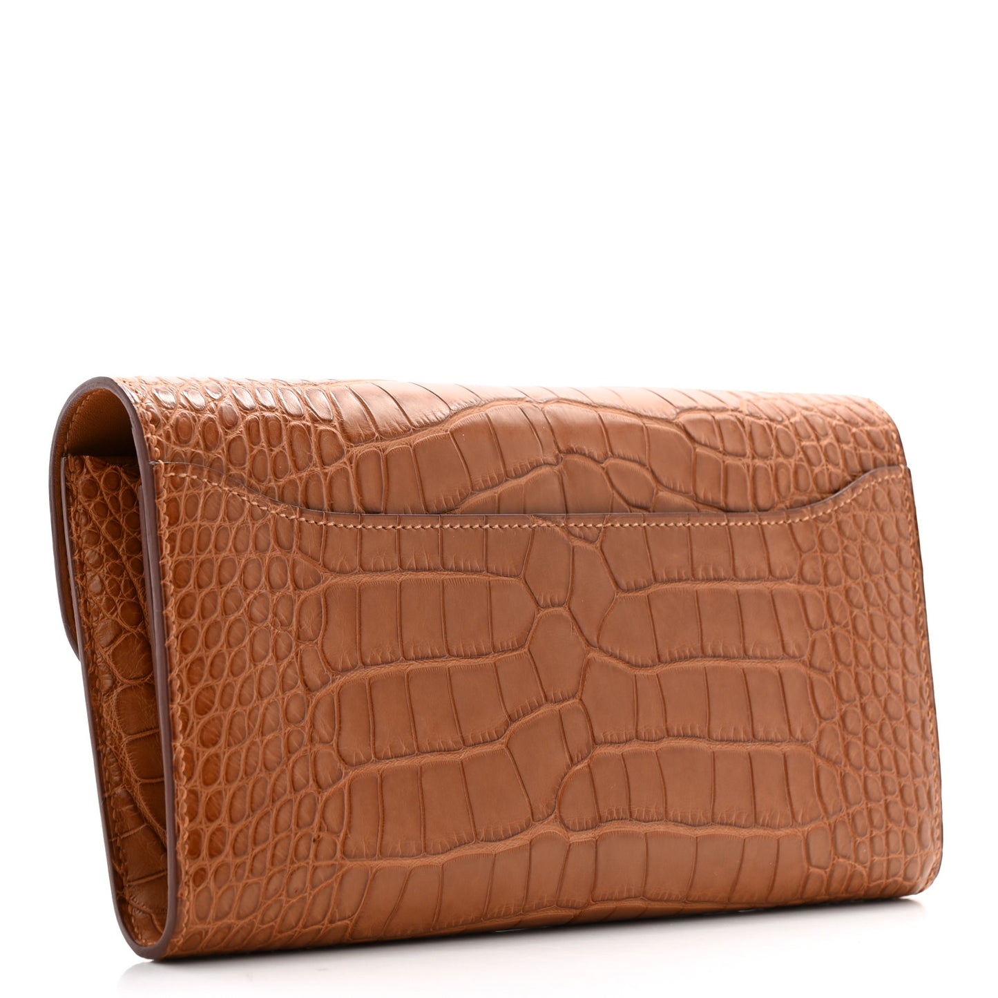 Matte Alligator Constance Long Wallet Fauve