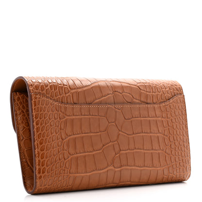 Hermes Matte Alligator Constance Long Wallet Fauve 3 of 9