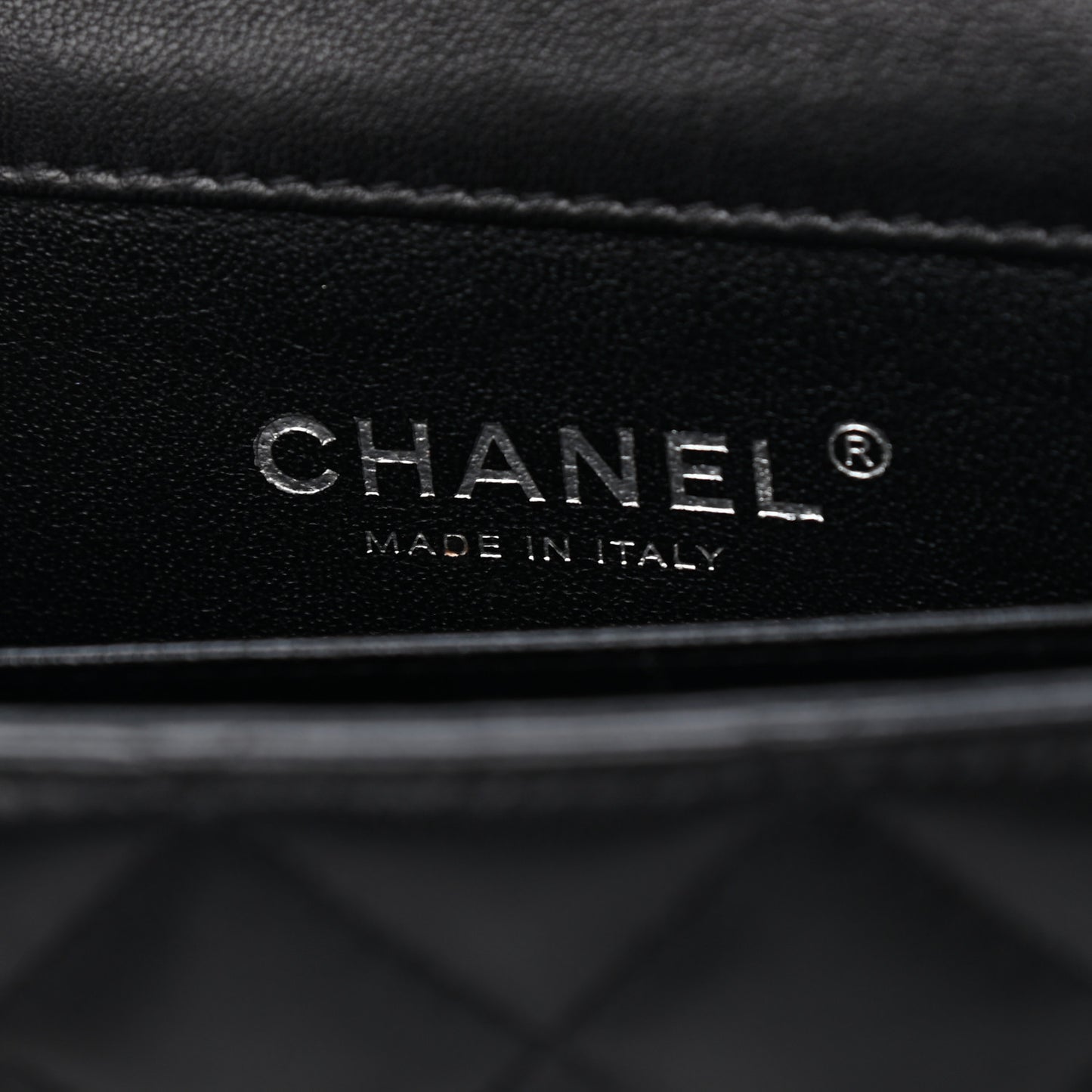 Lambskin Quilted Extra Mini Rectangular Flap Black