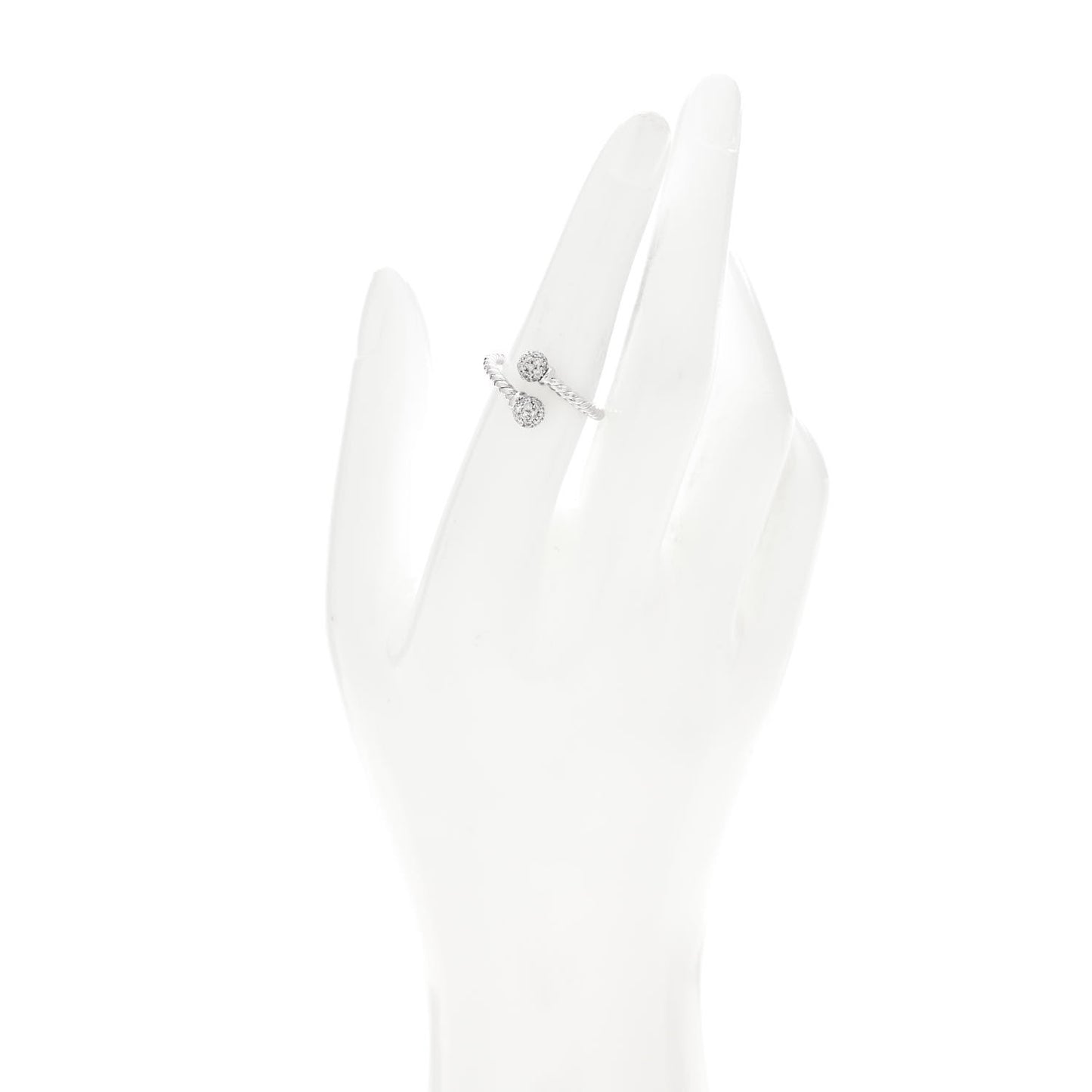 18K White Gold Diamond Solari Bypass Ring 53 6.5