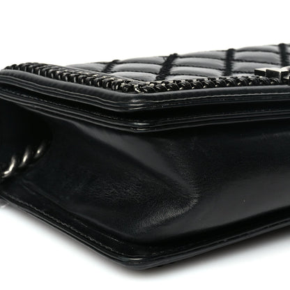 Chanel Goatskin Quilted Medium Boy Top Handle Flap Black 8 of 9