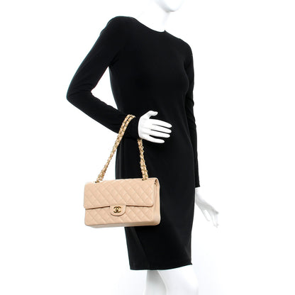 Chanel Caviar Quilted Medium Double Flap Beige Clair 3 of 10