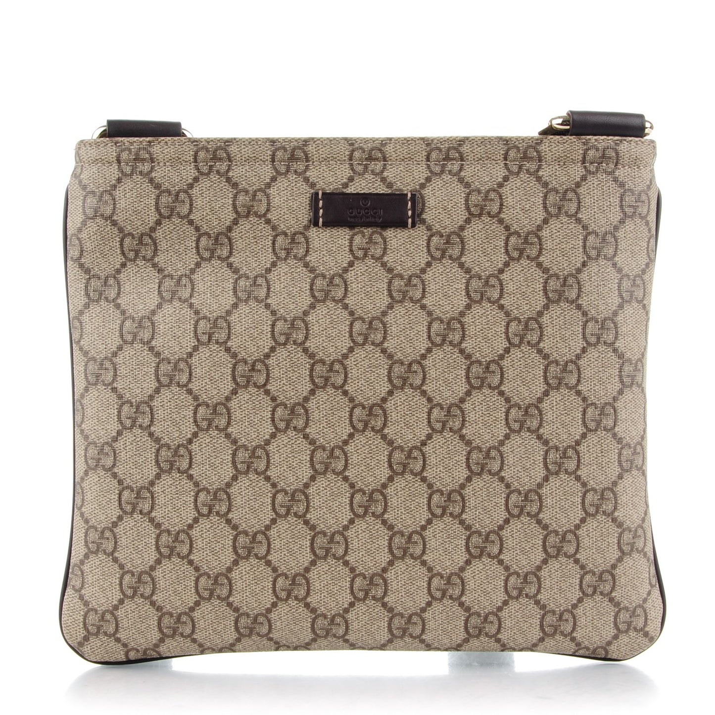 GG Supreme Monogram Small Flat Messenger Bag Dark Brown