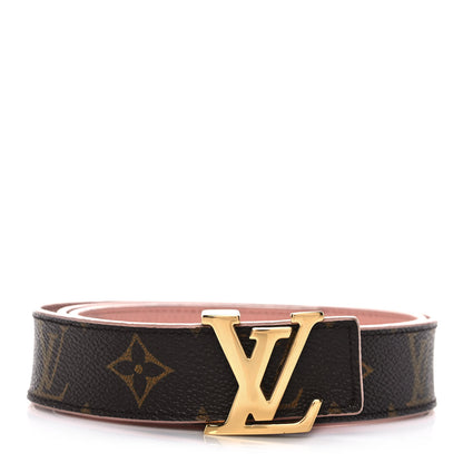 Louis Vuitton Calfskin Monogram 30mm LV Initiales Reversible Belt 80 32 Rose Poudre 1 of 5