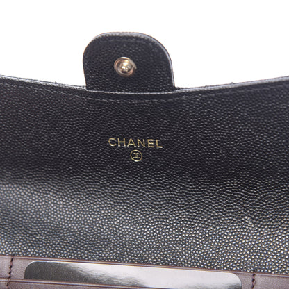 Chanel Caviar Quilted Medium Gusset Flap Wallet Black 6 of 9