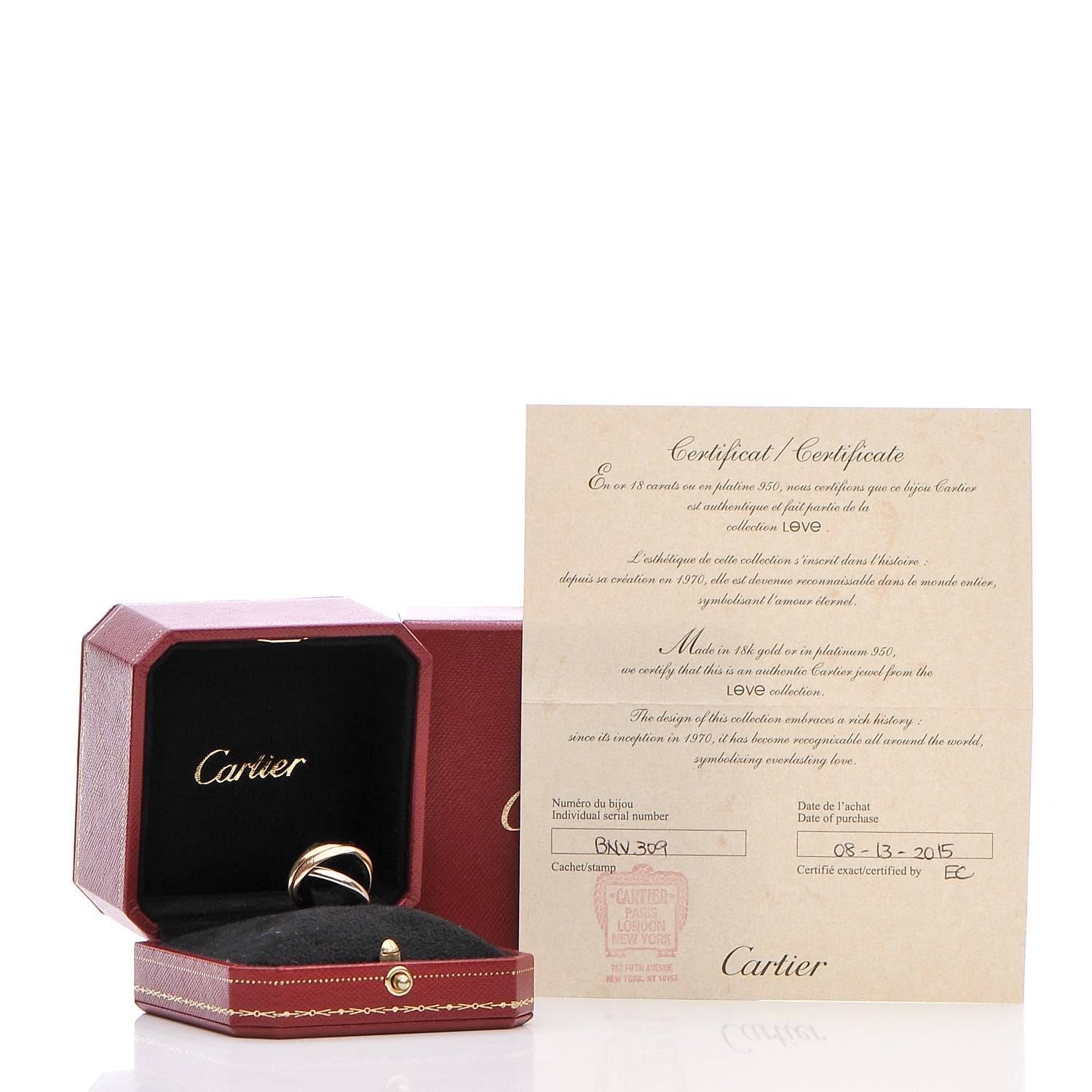 Cartier 18K Pink Yellow White Gold Small Trinity Ring 52 6 6 of 6