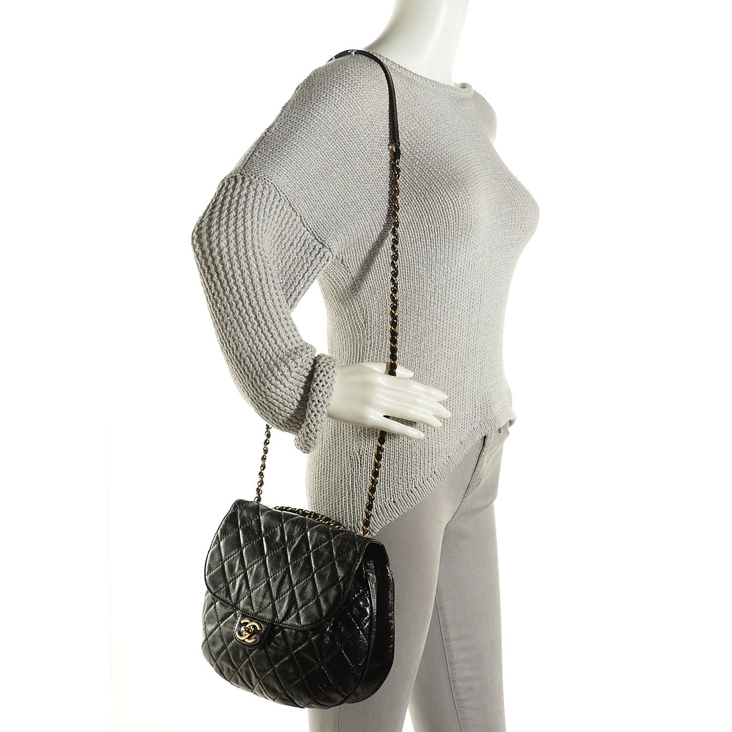 Chanel Calfskin Quilted Medium Bubble CC Flap Bag Black 2 of 8