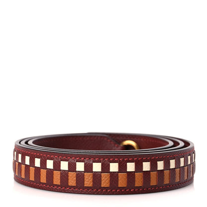 Hermes Epsom 25mm Tressage Shoulder Strap Rouge H Craie Gold 2 of 4
