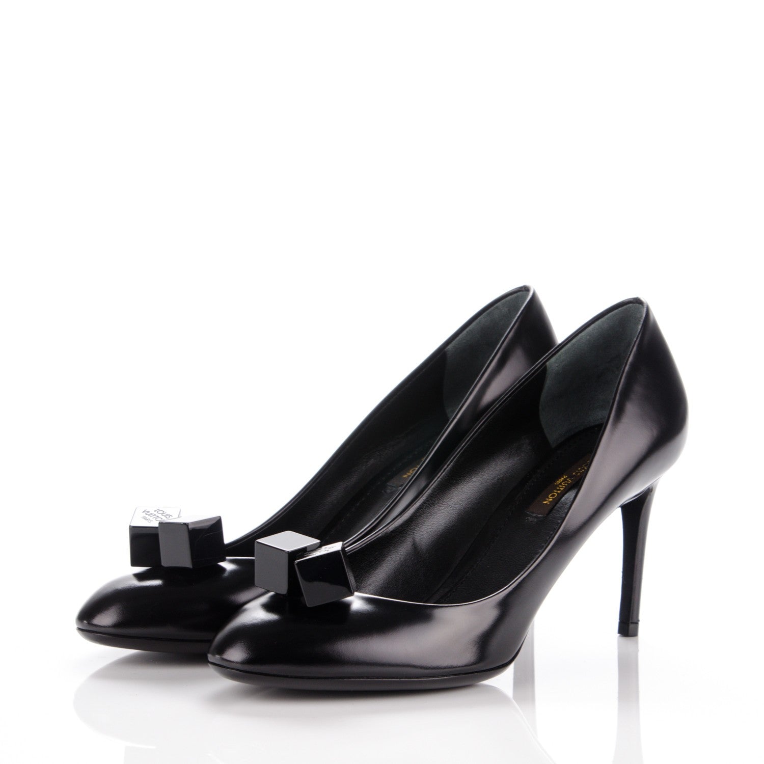 Louis Vuitton Calfskin Cubic Pumps 38 Black 3 of 8