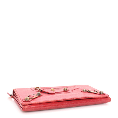 Balenciaga Agneau Classic Hardware Money Wallet Rose Thulian 5 of 7