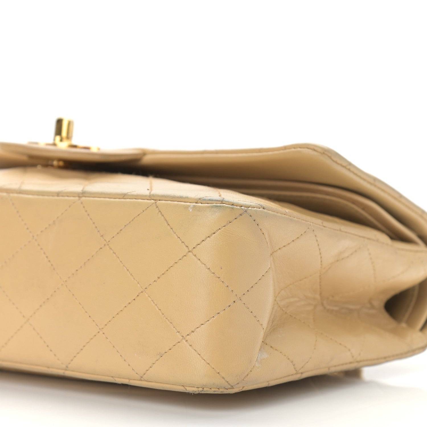 Chanel Lambskin Quilted Medium Double Flap Beige 11 of 14