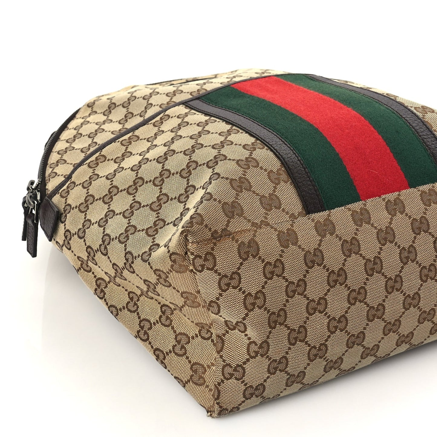GG Monogram Web Medium Classic Backpack Brown