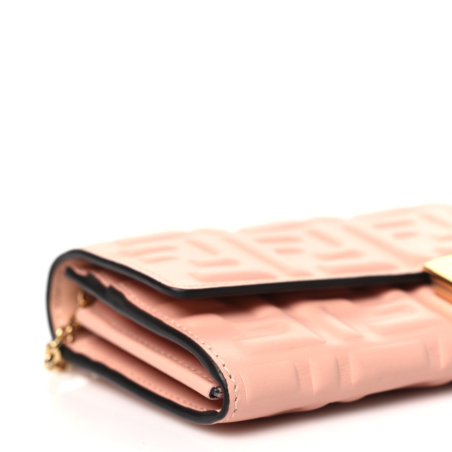 Nappa Matisse FF Embossed Continental Wallet On Chain Light Pink