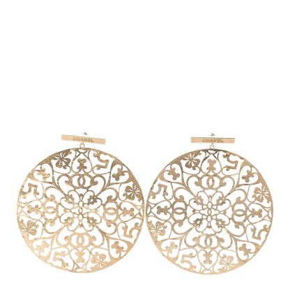 Chanel Round Cage Earrings Gold 1 of 5