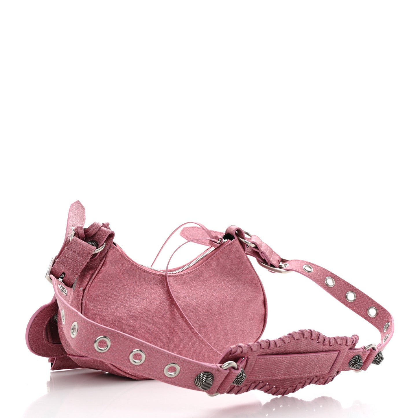 Sparkling Fabric Le Cagole Shoulder Bag XS Sweet Pink