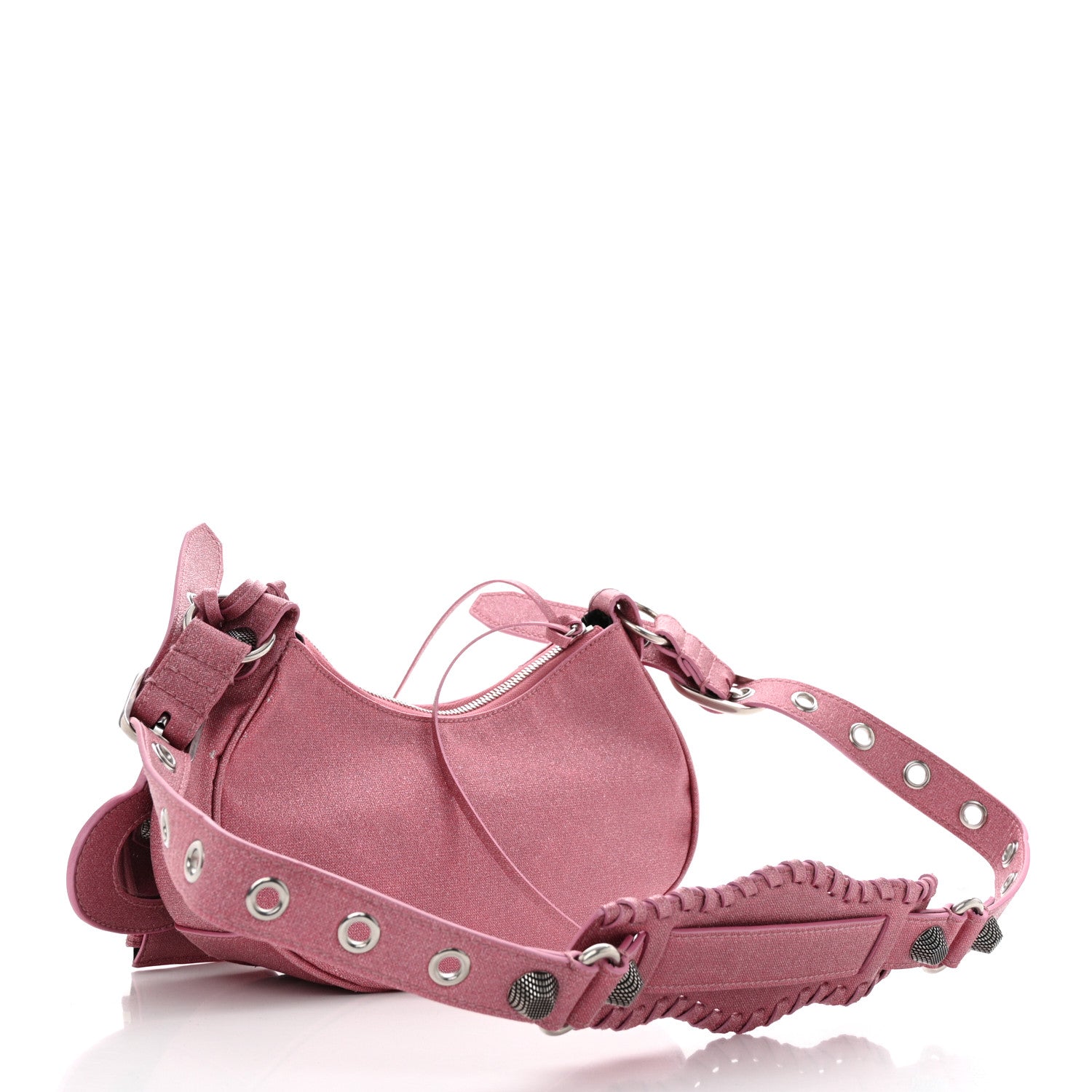 Balenciaga Sparkling Fabric Le Cagole Shoulder Bag XS Sweet Pink 4 of 11