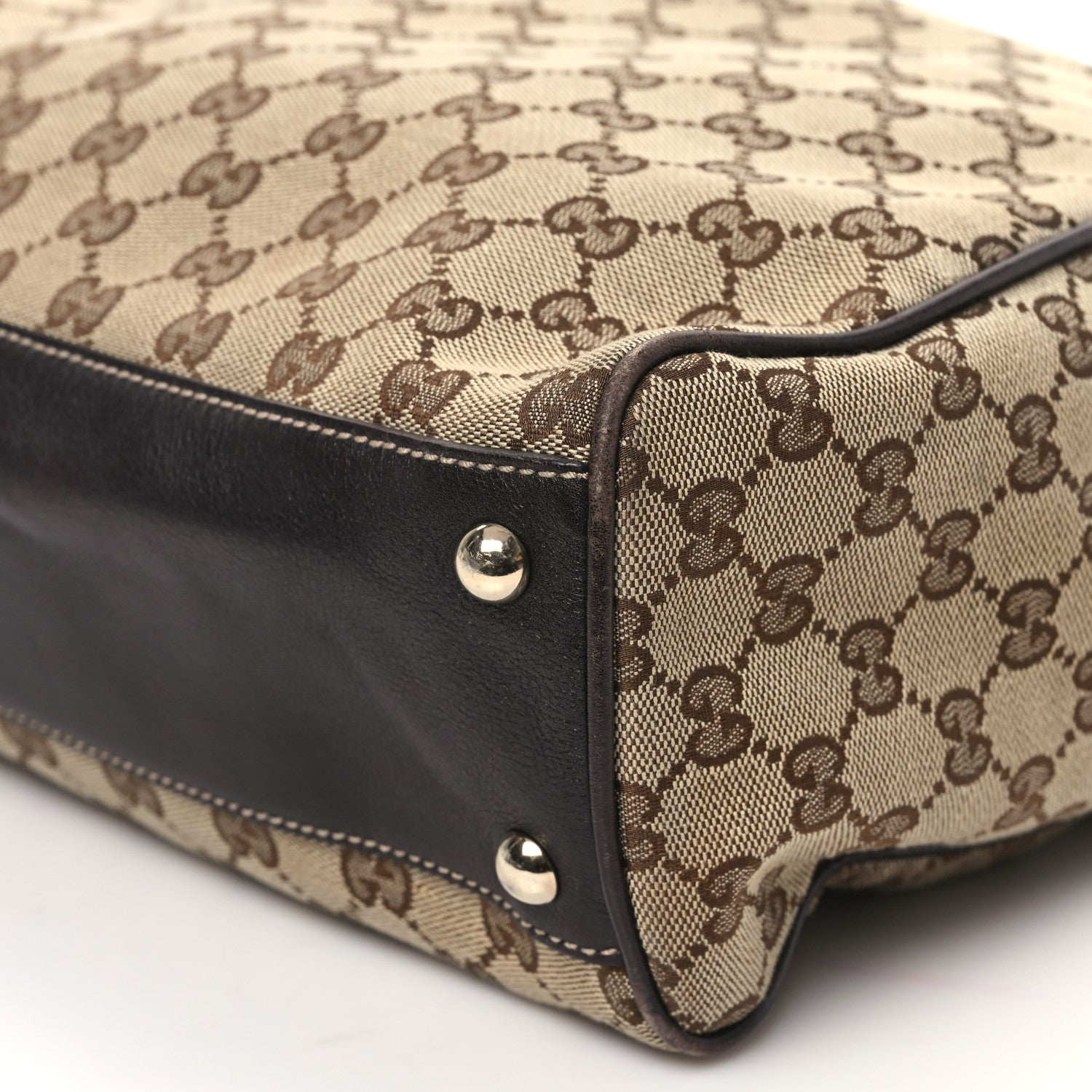 Gucci Monogram Peggy Braided Tote Dark Brown 10 of 10