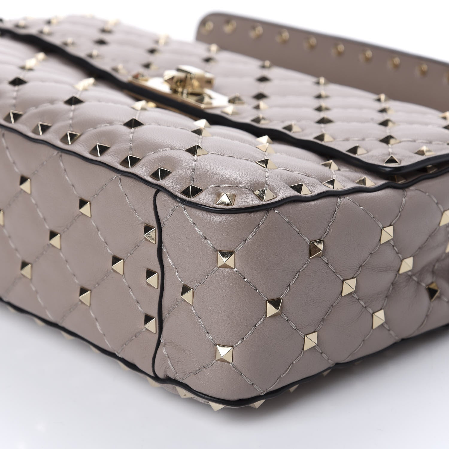 Valentino Garavani Lambskin Medium Rockstud Spike Shoulder Bag Poudre 7 of 9