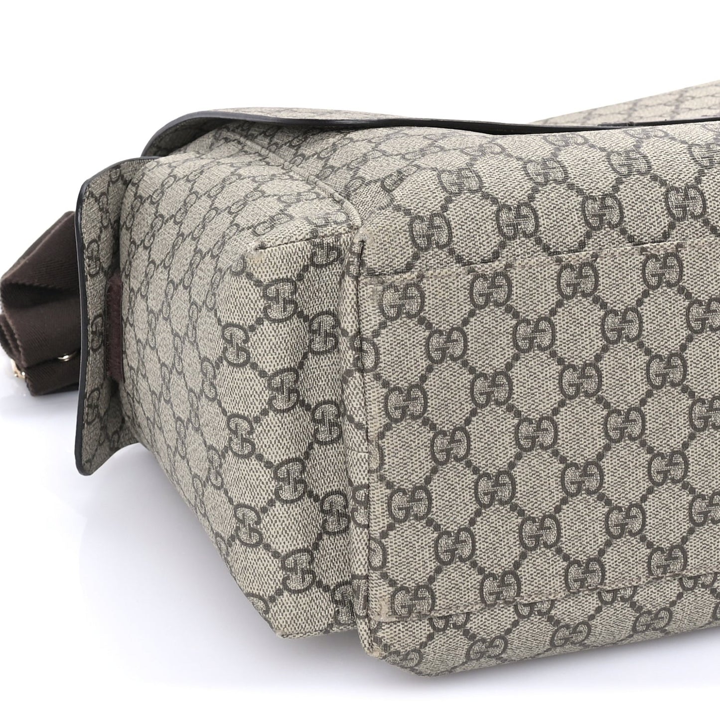 GG Plus Monogram Messenger Diaper Bag  Dark Brown