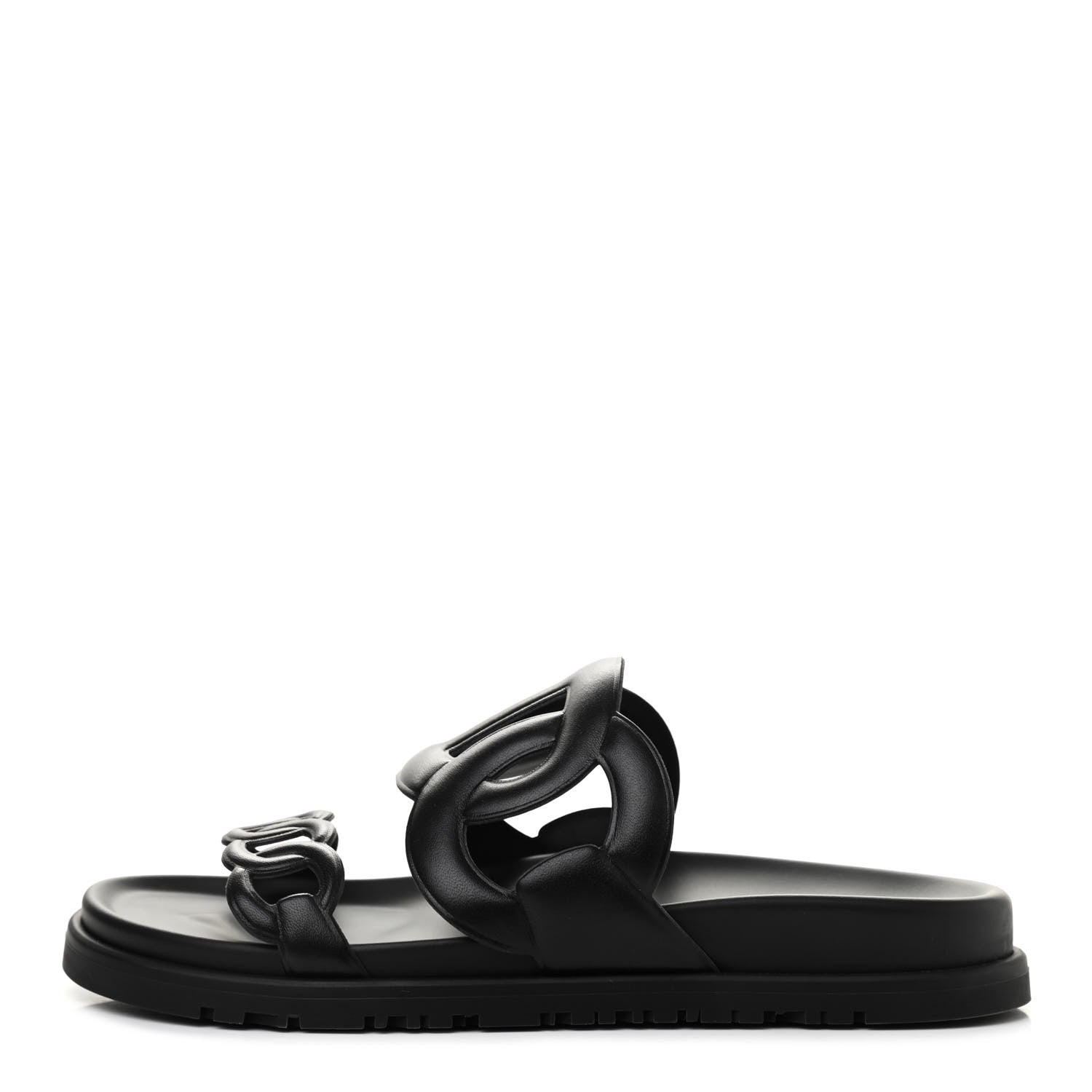 Hermes Nappa Extra Sandals 36.5 Black 1 of 8