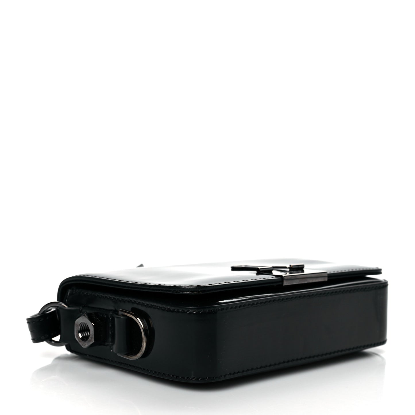 Patent Mirror Binder Clip Bag Black