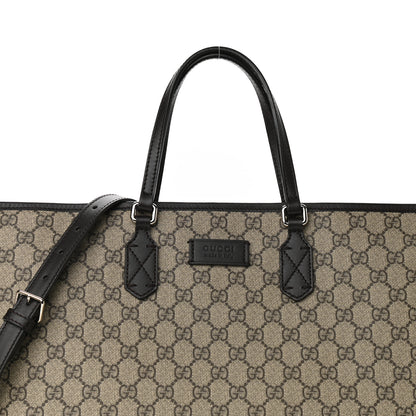 Gucci GG Supreme Monogram Medium Zippered Tote Dark Brown 8 of 10