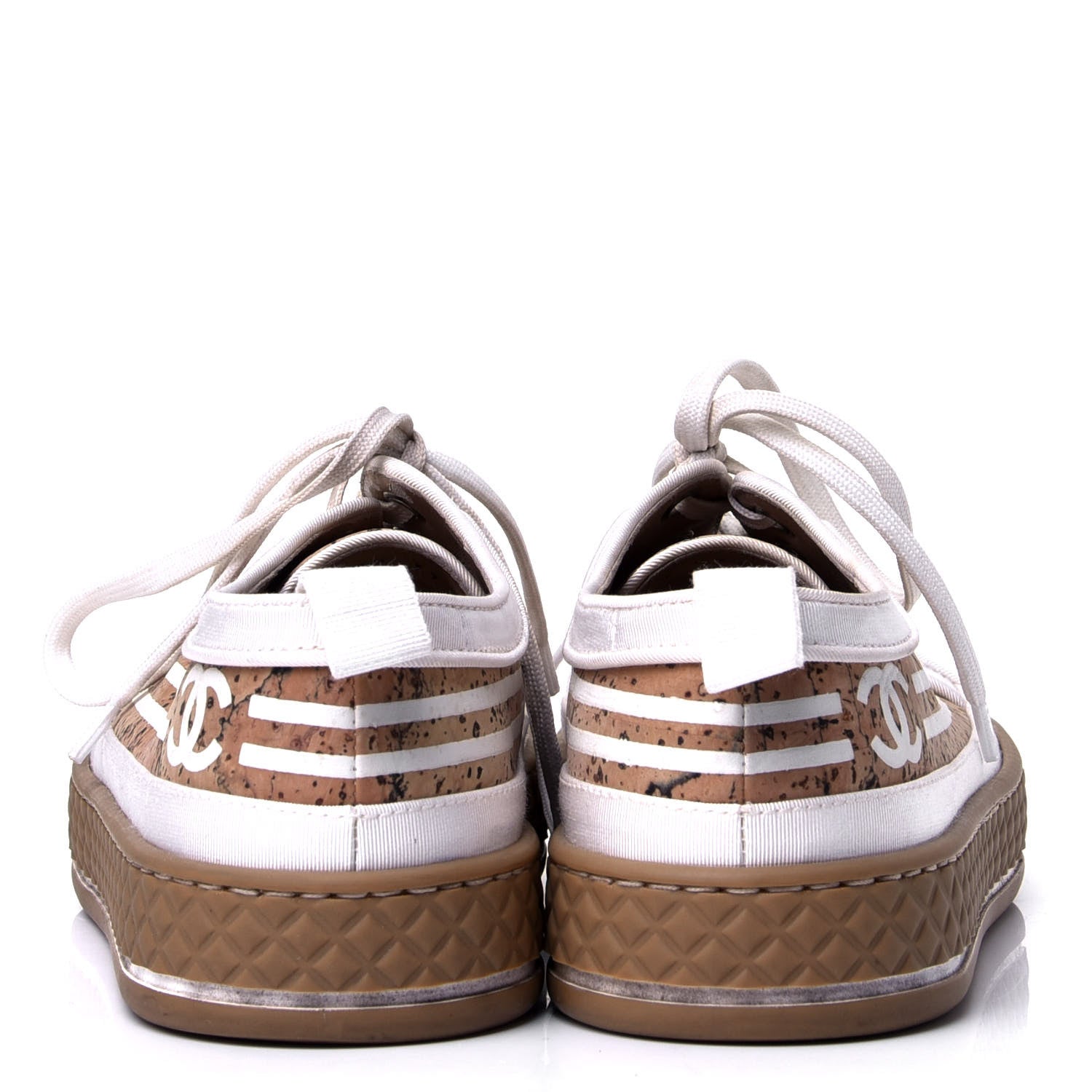 Chanel Cork Jetty Sneaker 37 Brown White 4 of 6