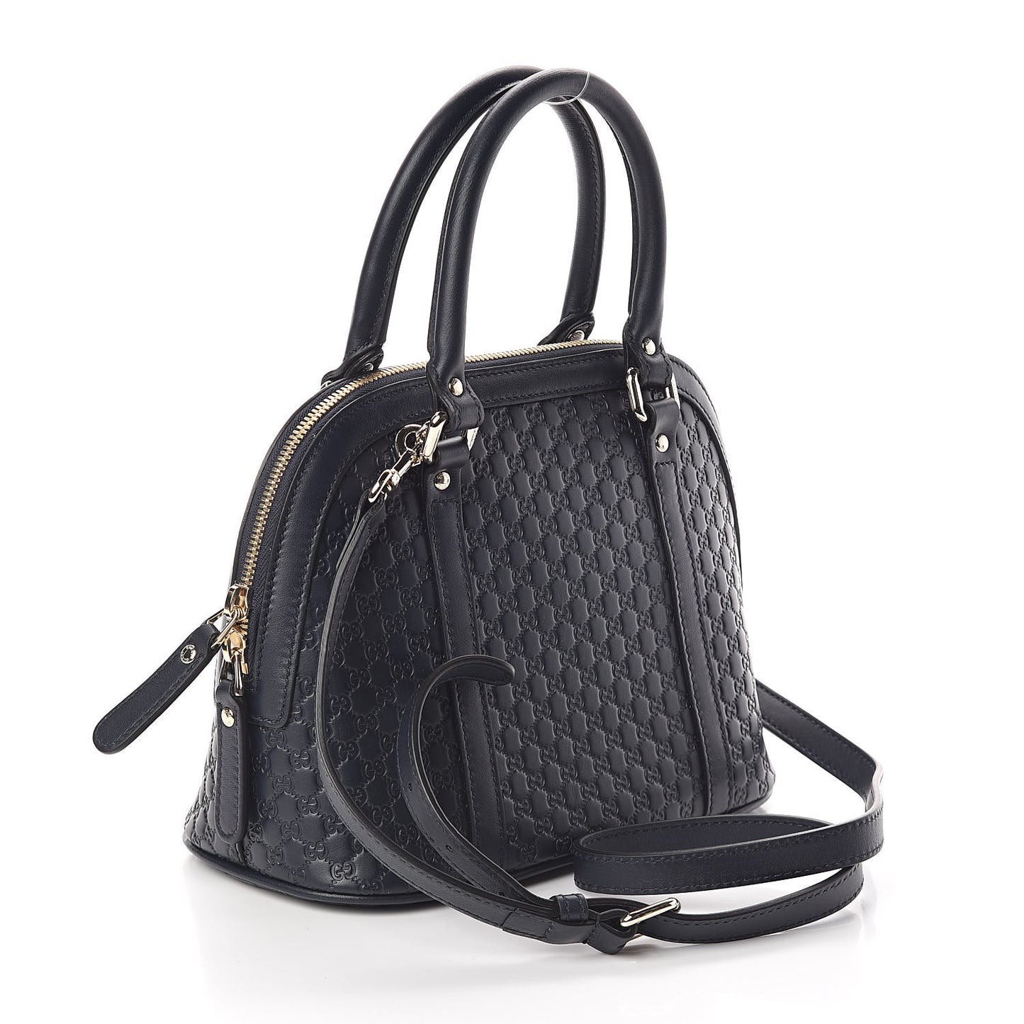 Soft Microguccissima Mini Dome Bag Blue