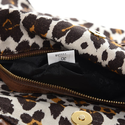 Stella McCartney Linen Leopard Small Falabella Fold Over Tote 8 of 8