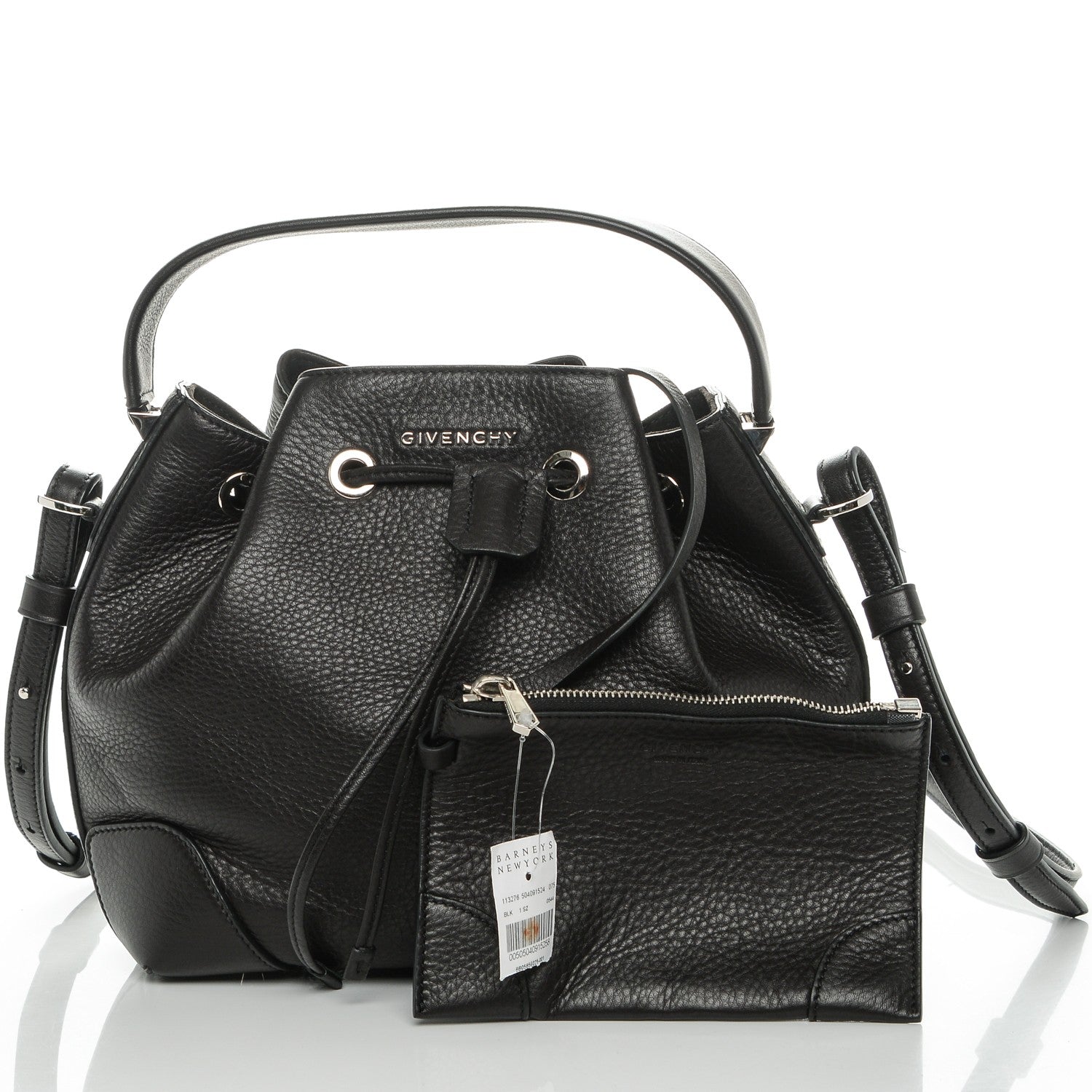 Givenchy Calfskin Small Lucrezia Drawstring Bucket Bag Black 5 of 7