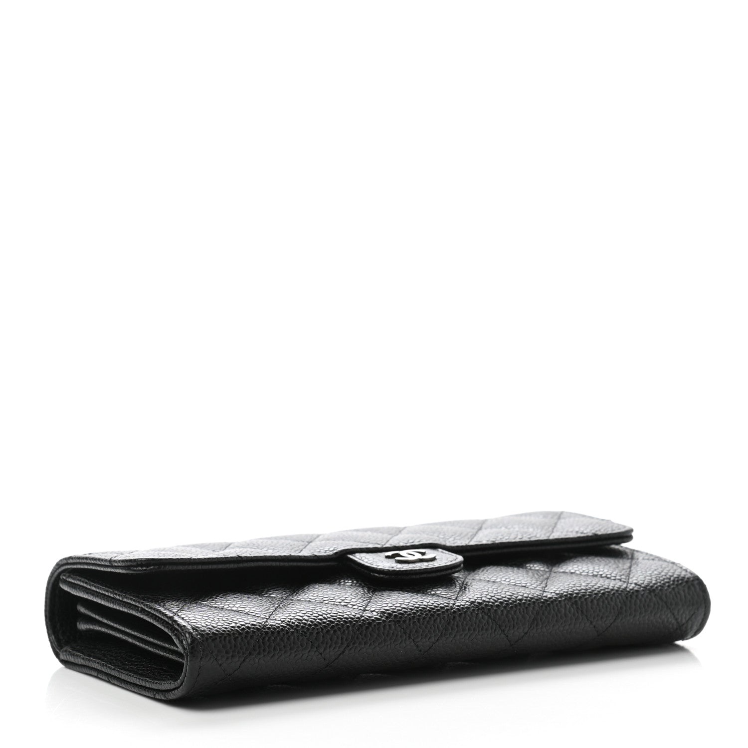 Chanel Caviar Quilted Large Gusset Flap Wallet Black 4 of 9