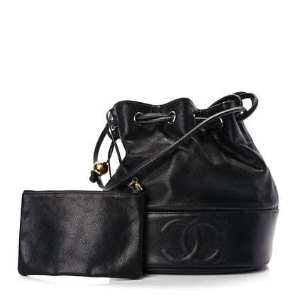 Chanel Caviar CC Drawstring Shoulder Bag Black 2 of 10