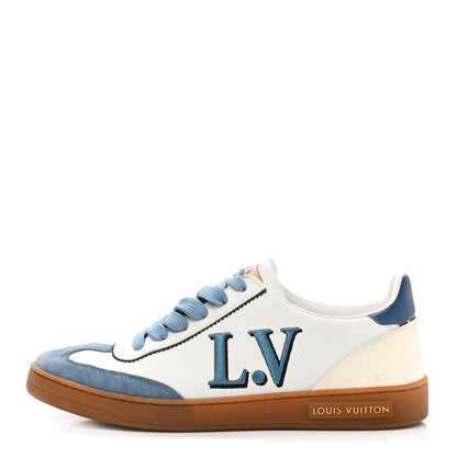 Louis Vuitton Calfskin Frontrow Sneakers 37.5 Blue 1 of 17