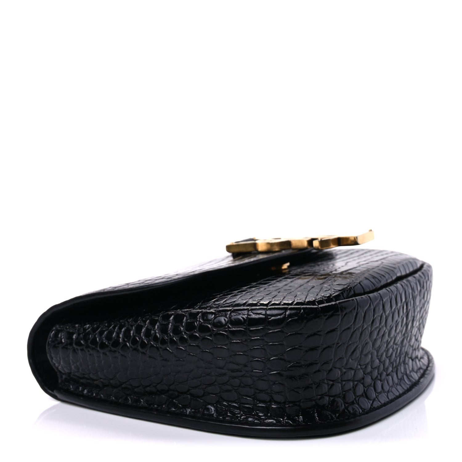 Saint Laurent Crocodile Embossed Calfskin Small Kaia Satchel Black 8 of 8