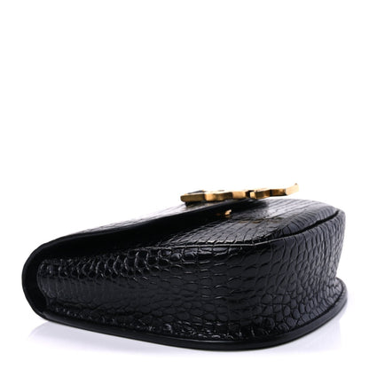 Saint Laurent Crocodile Embossed Calfskin Small Kaia Satchel Black 8 of 8