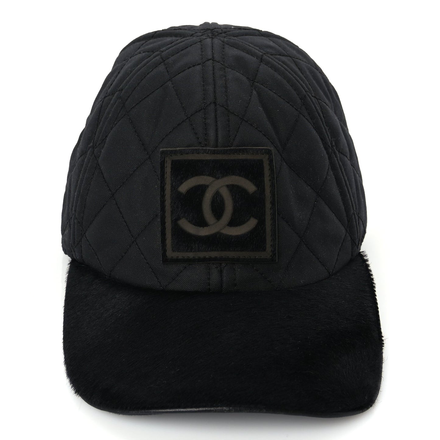 Nylon Pony Hair Quilted CC Cap M Black