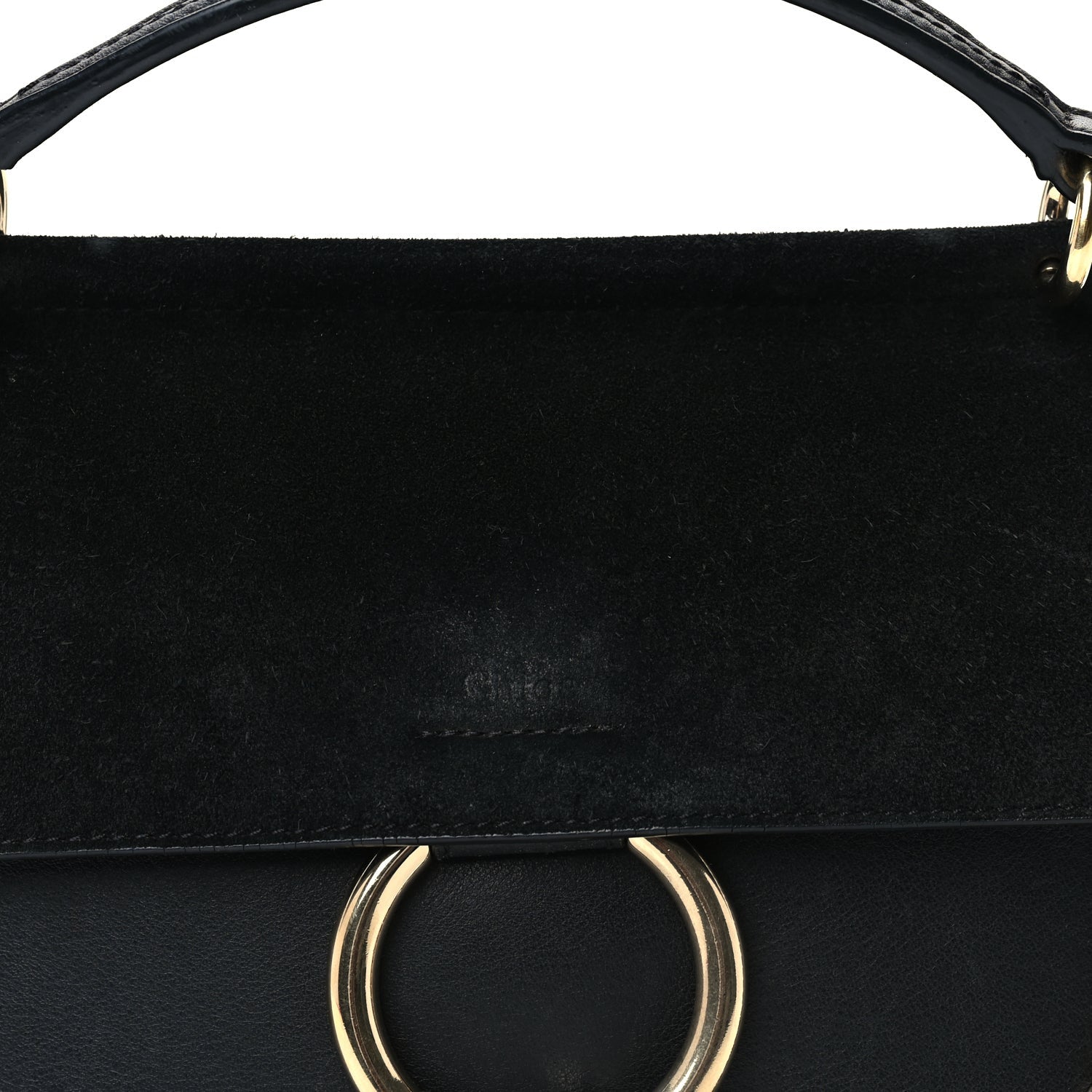 Chloe Suede Calfskin Small Faye Shoulder Bag Black 6 of 8
