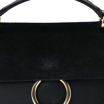 Chloe Suede Calfskin Small Faye Shoulder Bag Black 6 of 8