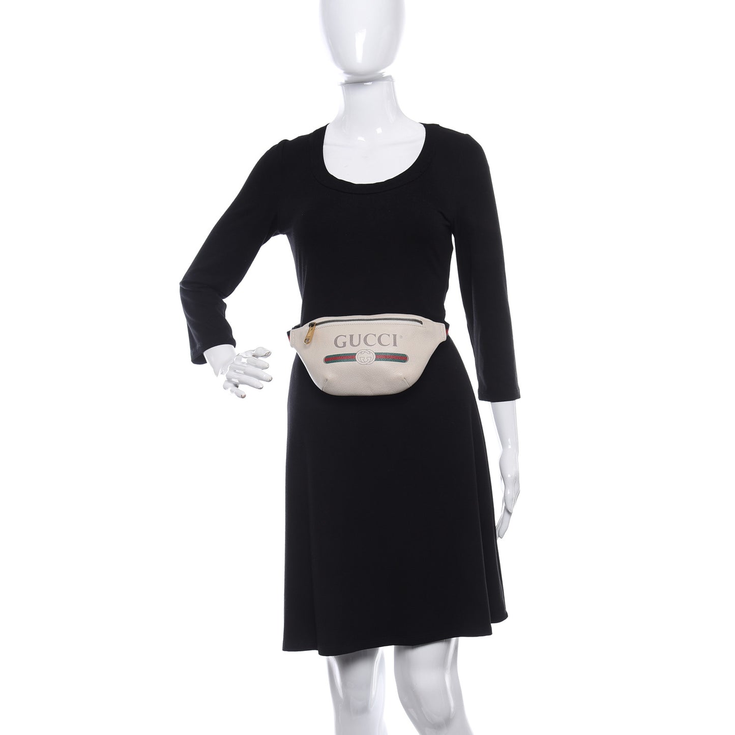 Grained Calfskin Small Logo Belt Bag White