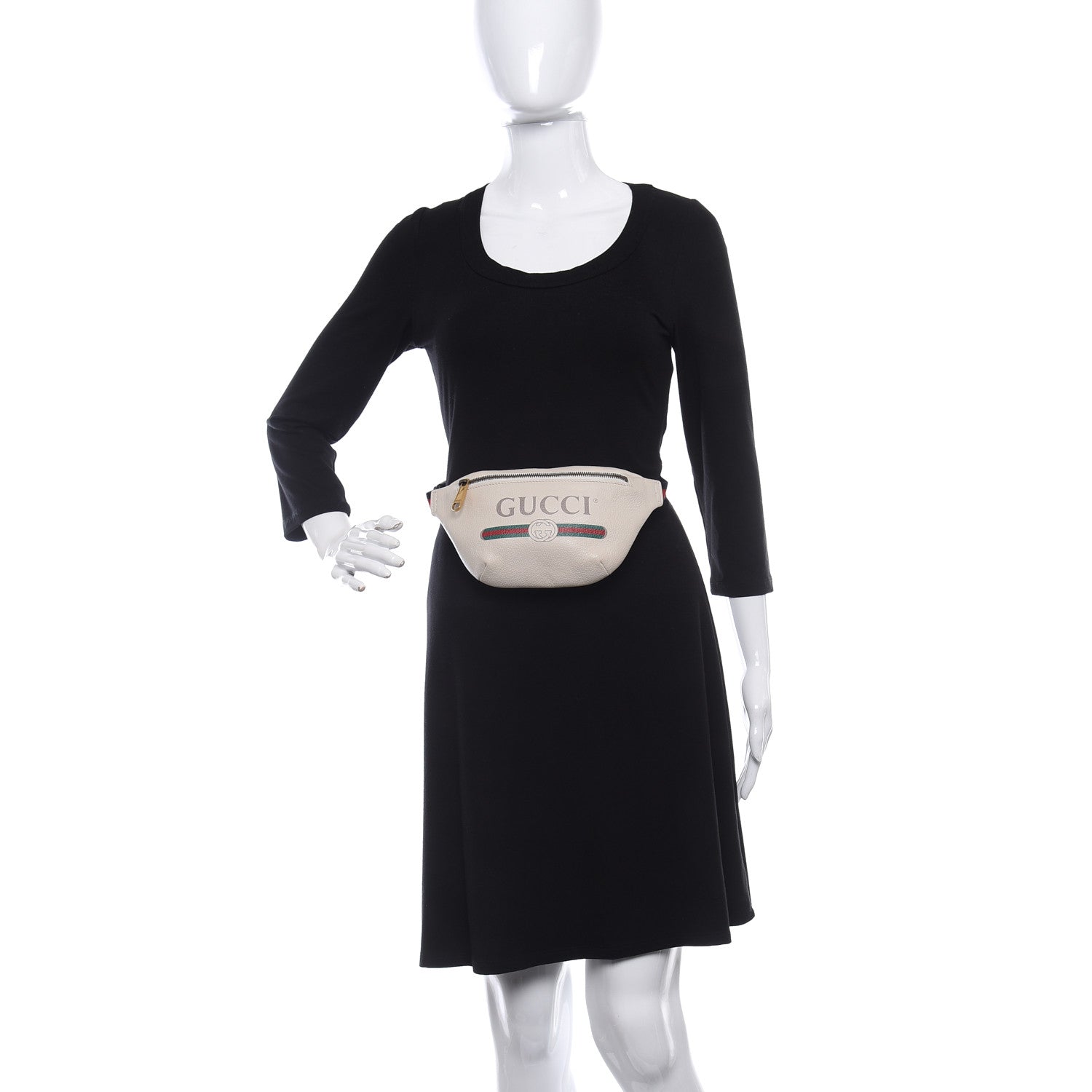 Gucci Grained Calfskin Small Logo Belt Bag White 2 of 9