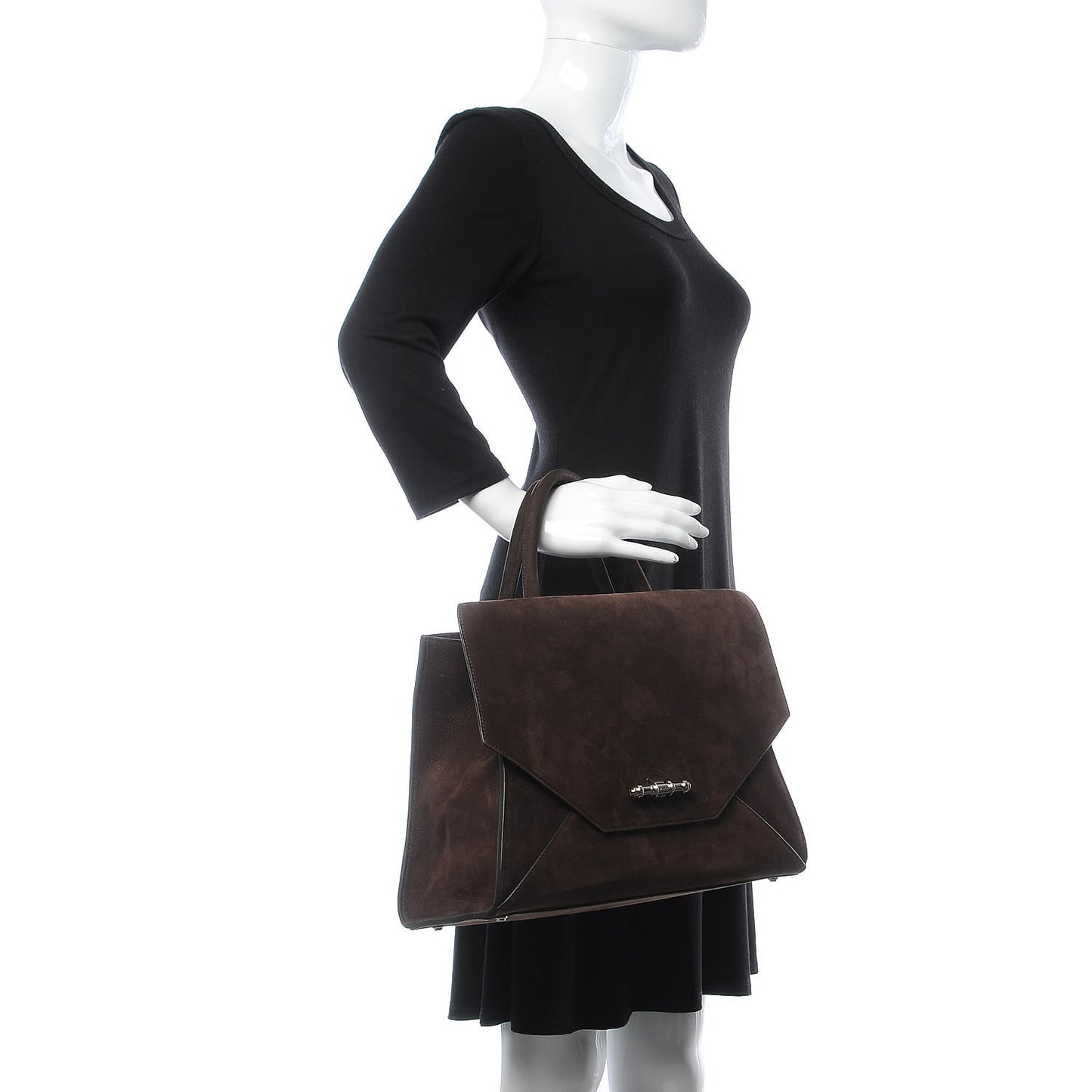 Suede Medium Obsedia Satchel Brown