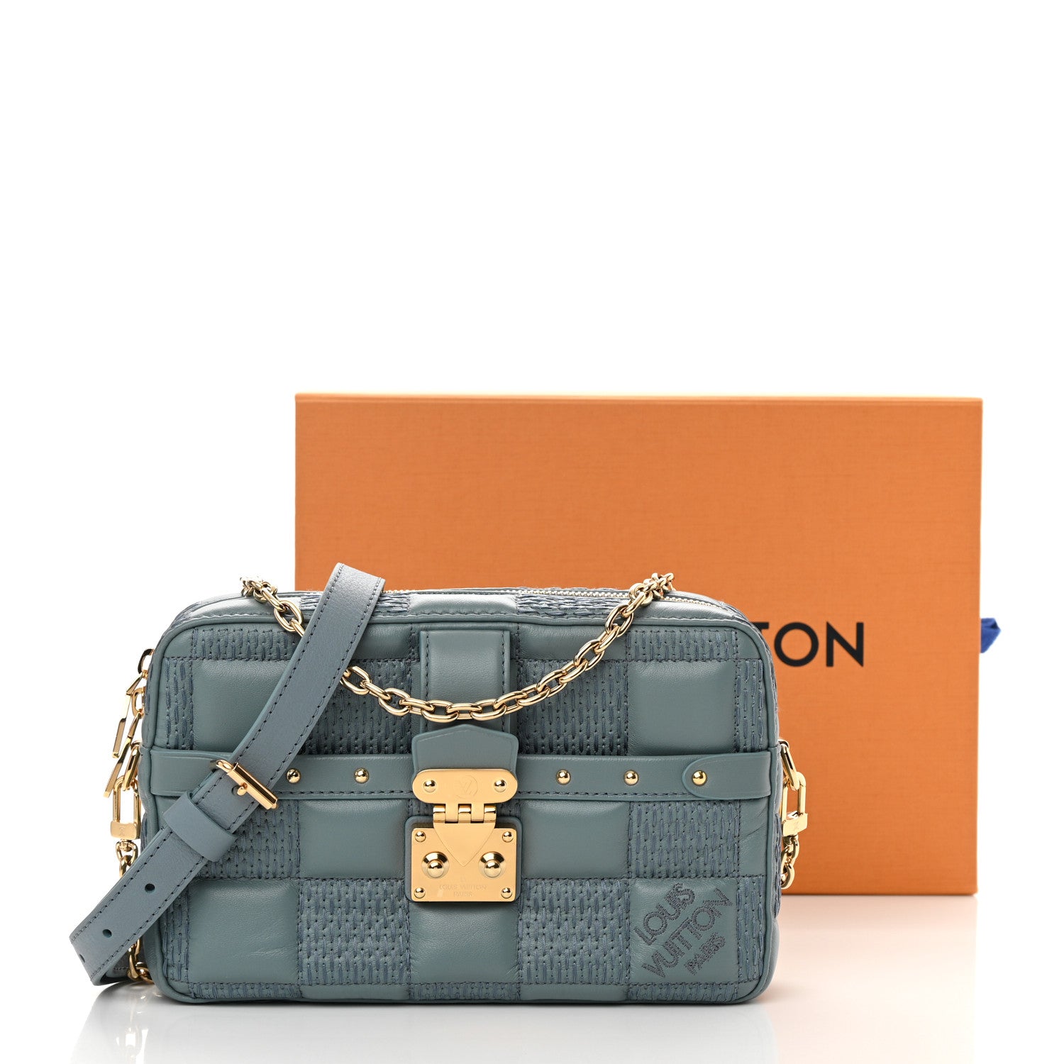 Louis Vuitton Lambskin Damier Quilt Troca PM Glacier 10 of 10