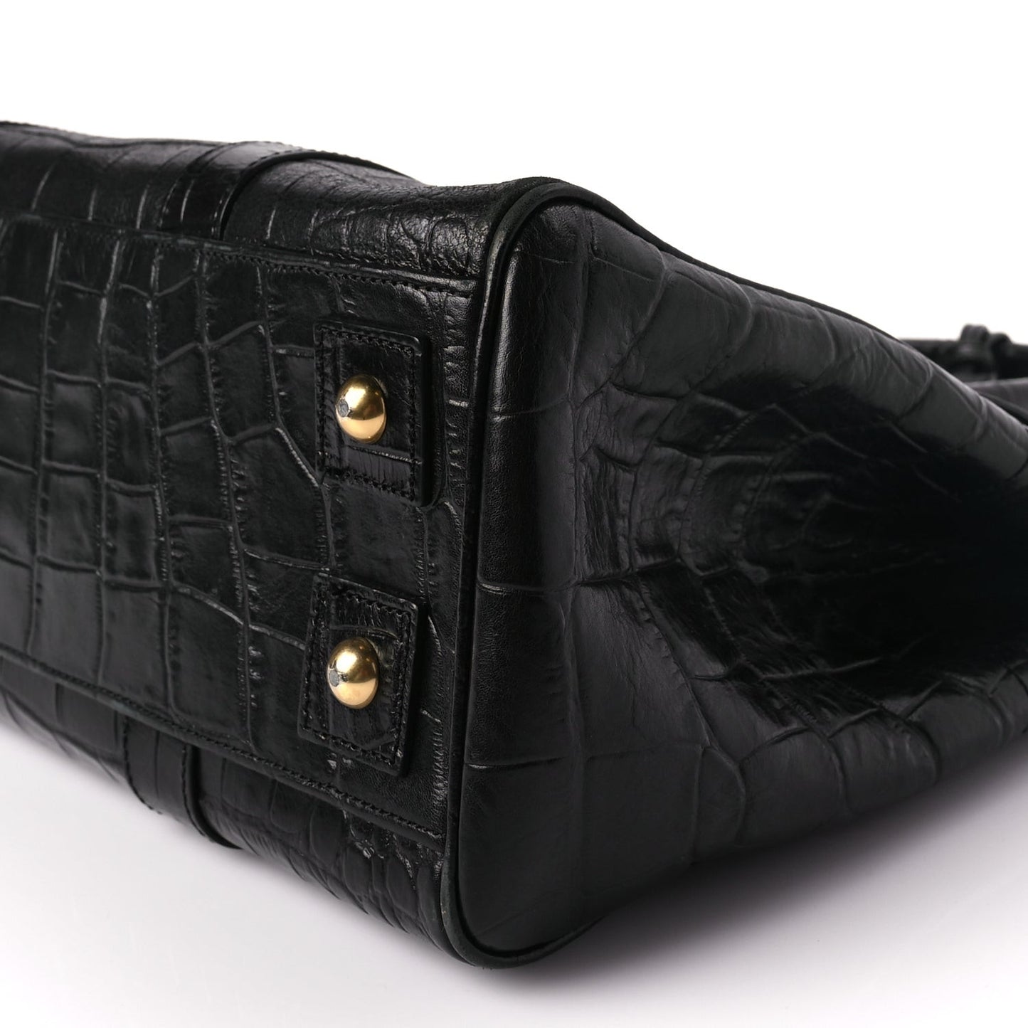 Calfskin Crocodile Embossed Bayswater Black