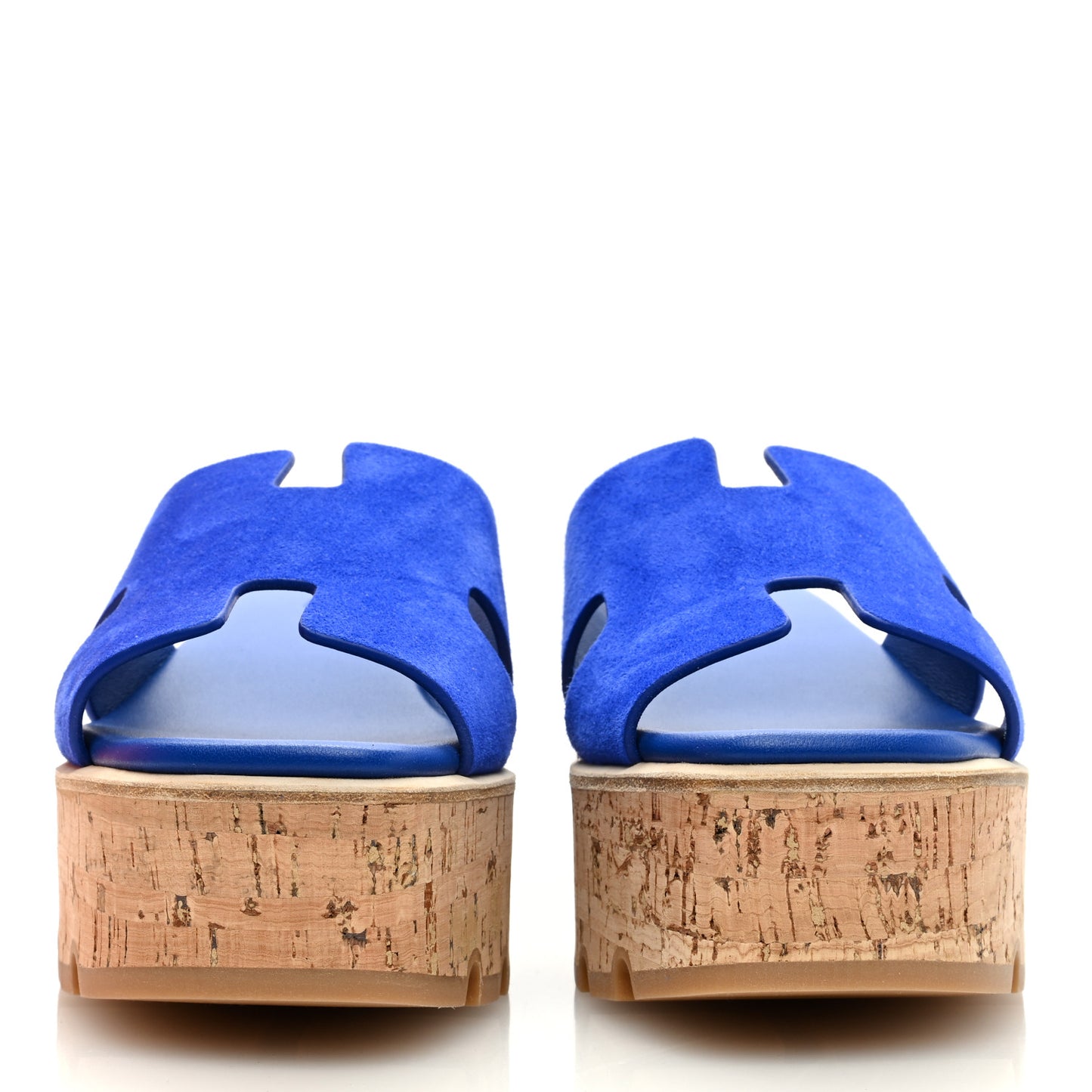 Suede Goatskin Cork Eze 30 Sandals 39 Bleu Ocean