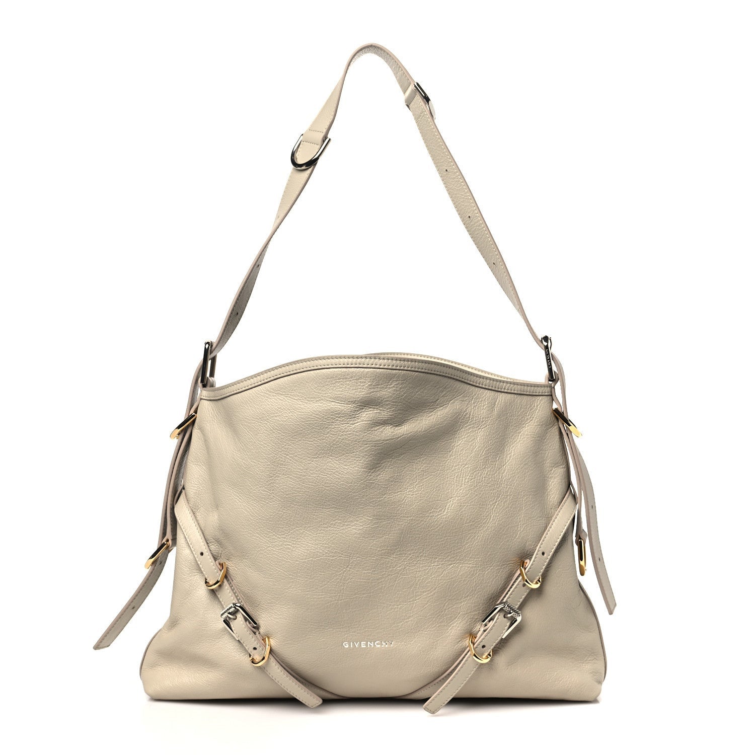 Givenchy Tumbled Calfskin Medium Voyou Bag Natural Beige 1 of 7