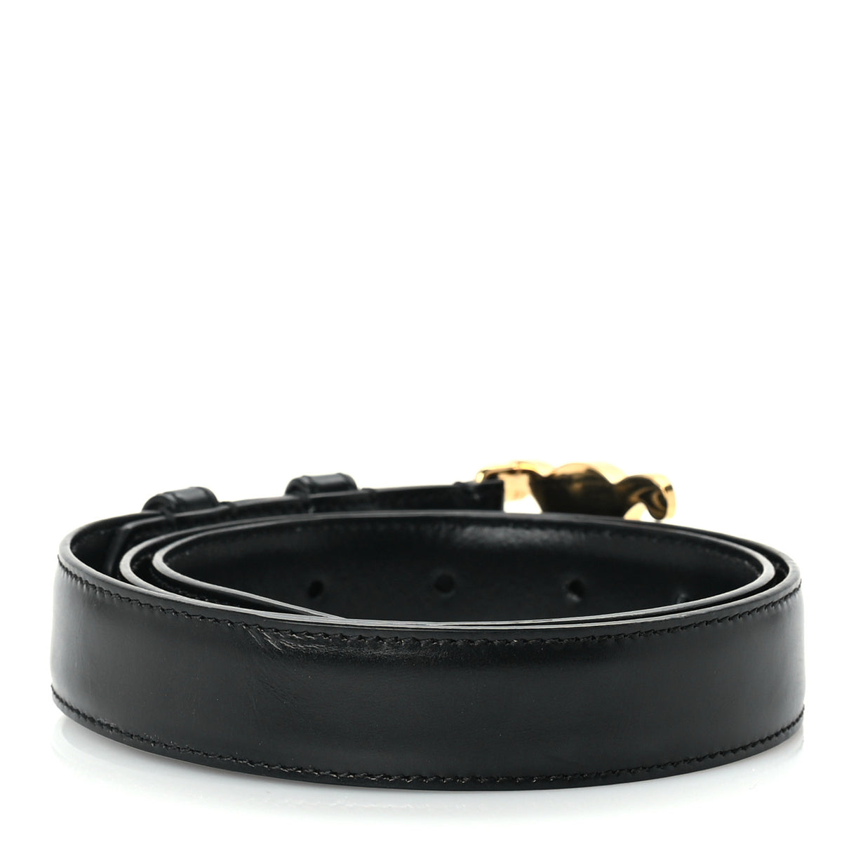 Celine Box Calfskin Small 25mm Triomphe Belt 75 30 Black 4 of 8