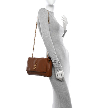 Saint Laurent Smooth Calfskin Suede Medium Reversible Monogram Kate Satchel Brick 2 of 17