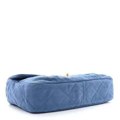 Chanel Iridescent Calfskin Large Chic Quilt Flap Blue 4 of 11
