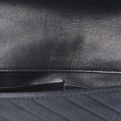 Balenciaga Shiny Goatskin Logo Embossed BB Chain Wallet Black 6 of 15