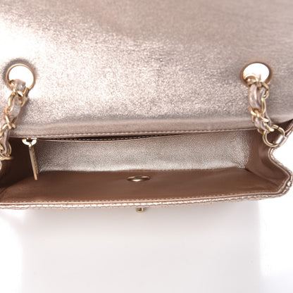 Chanel Metallic Lambskin Perforated Mini Rectangular Flap Light Gold 5 of 8